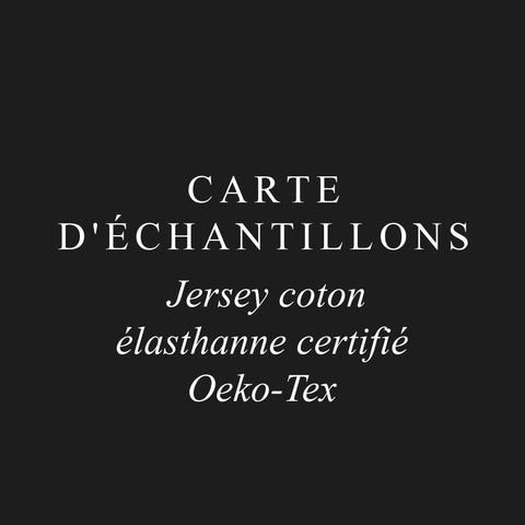 Carte d'échantillons - Jersey coton élasthanne certifié Oeko-Tex