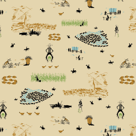 Cowboys - Birch Fabrics- Popeline imprimée biologique