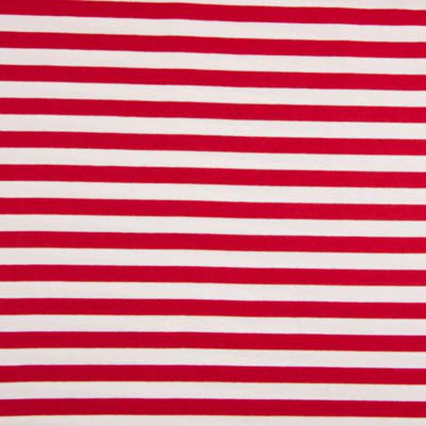 Lined red and white 1.3 cm - Lined French Terry