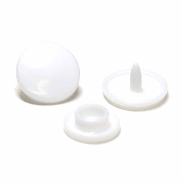 Plastic snaps 11mm UNIQUE - White - pack of 30