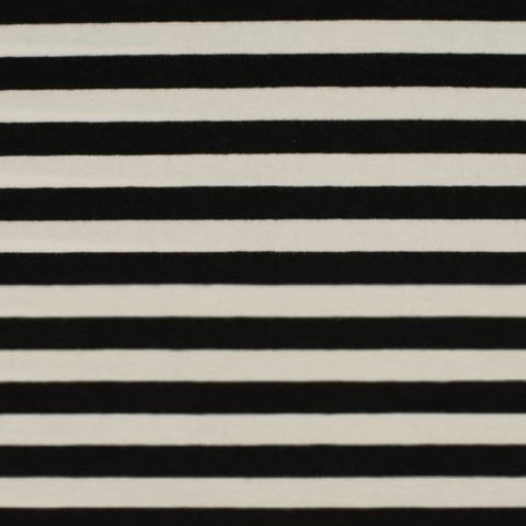 Ligné noir et blanc 1 cm - Jersey ligné
