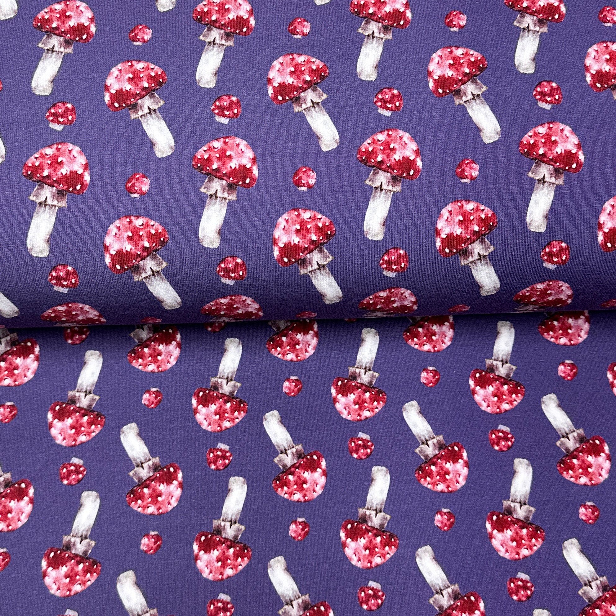 Purple Mushrooms - Printed French Terry