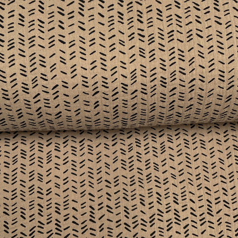 Dotted taupe - Cotton muslin