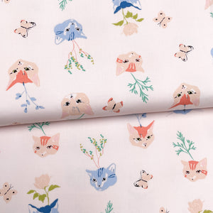 Pink kittens - Birch Fabrics - Organic printed poplin
