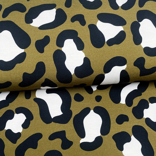 Green Leopard - Printed French Terry