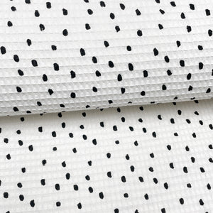 White dots - Honeycomb waffle cotton