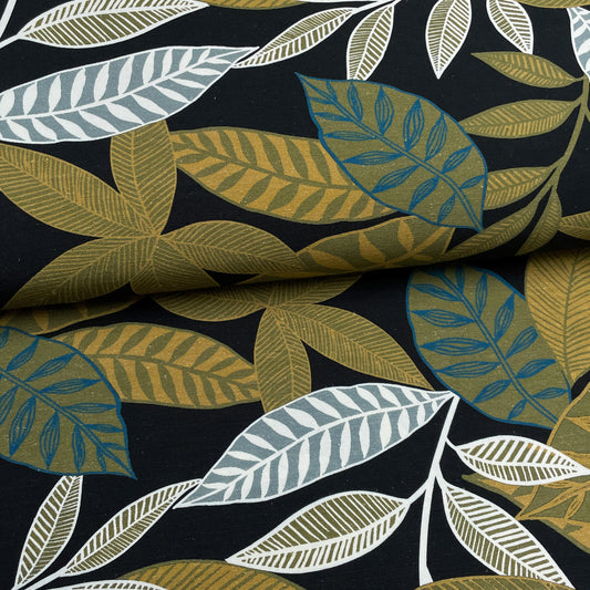 Fin de rouleau 42 cm - Plantes tropicales - Mélange ECOVERO™ Lin Coton