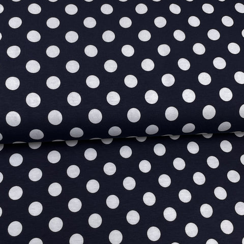 Large navy dots - Printed jersey