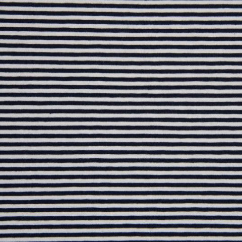 Striped navy blue and white 3 mm - Striped jersey