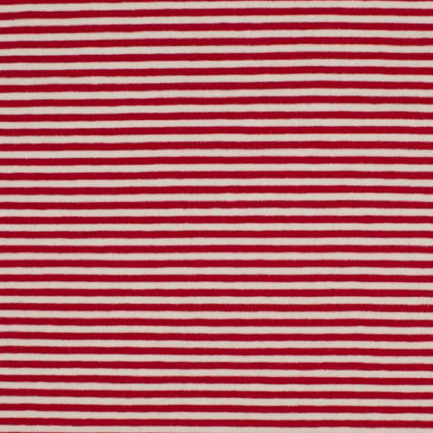 Ligné rouge et blanc 3 mm - Jersey ligné