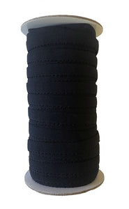 Biais élastique (fold-over) bord picoté - 12 mm - Noir